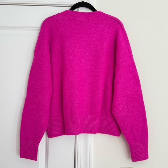 Zara Bright Pink V-Neck Sweater - Picture 7 of 7